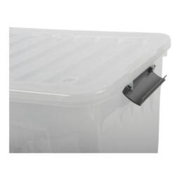 KORVIXA Pack of 3 72L Storage Boxes with Wheels in Clear - Size: 500mm - thumbnail 3
