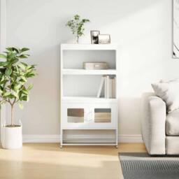 Berkfield Home Highboard White 68x39x123 cm Steel - Size: 68 x 39 x 123 cm