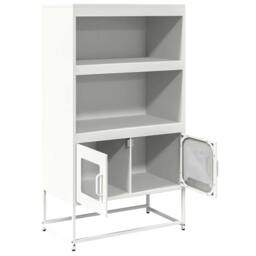 Berkfield Home Highboard White 68x39x123 cm Steel - Size: 68 x 39 x 123 cm - thumbnail 6