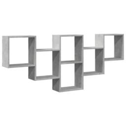 Berkfield Home Wall Shelf Concrete Grey 159x18x66 cm Engineered Wood - Size: 159 x 18 x 66 cm - thumbnail 1