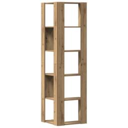 Berkfield Home Corner Bookcase 5-Tier Artisian Oak 50x50x179 cm Engineered Wood in Brown - Size: 50 x 50 x 179 cm - thumbnail 6