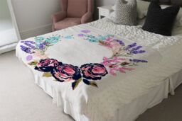Benjamin Tate Design Beautiful Reath Blanket in Natural - Size: 120 cm x 150 cm - thumbnail 3