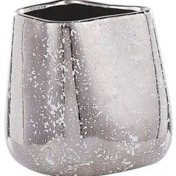 Wyld and Coco Silver Stoneware Vase 20 cm Asymmetrical White Speckle Finish - thumbnail 2