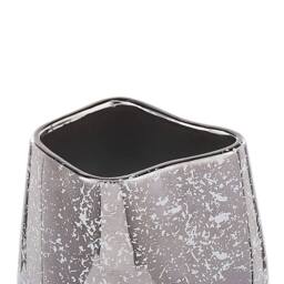 Wyld and Coco Silver Stoneware Vase 20 cm Asymmetrical White Speckle Finish - thumbnail 3