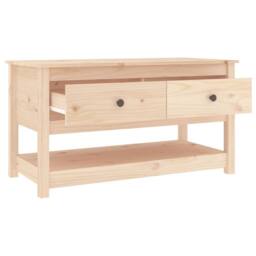 Berkfield Home Coffee Table 102x49x55 cm Solid Wood Pine in Light Tan - Size: 102 x 49 x 55 cm - thumbnail 5