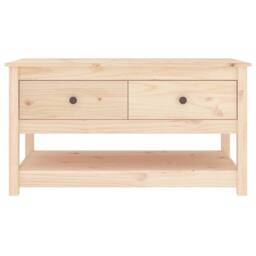 Berkfield Home Coffee Table 102x49x55 cm Solid Wood Pine in Light Tan - Size: 102 x 49 x 55 cm - thumbnail 3
