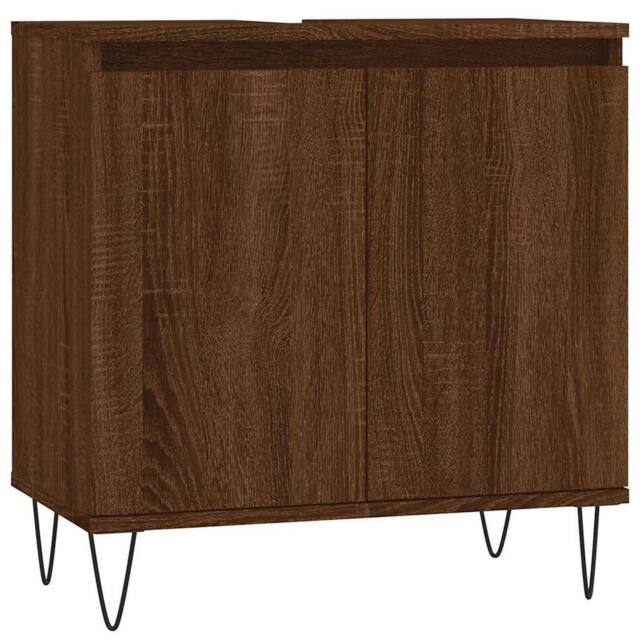 Berkfield Home Bathroom Cabinet Brown Oak 58x33x60 cm Engineered Wood - Size: 58 x 33 x 60 cm - image 1