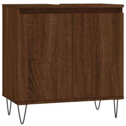 Berkfield Home Bathroom Cabinet Brown Oak 58x33x60 cm Engineered Wood - Size: 58 x 33 x 60 cm