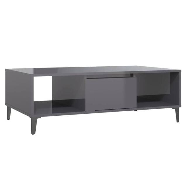 Berkfield Home Coffee Table High Gloss Grey 103.5x60x35 cm Engineered Wood - image 1