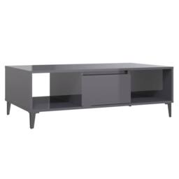 Berkfield Home Coffee Table High Gloss Grey 103.5x60x35 cm Engineered Wood