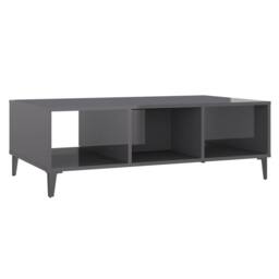 Berkfield Home Coffee Table High Gloss Grey 103.5x60x35 cm Engineered Wood - thumbnail 8