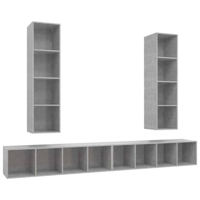 Berkfield Home Wall-mounted TV Cabinets 4 pcs Concrete Grey Engineered Wood - image 1