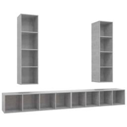 Berkfield Home Wall-mounted TV Cabinets 4 pcs Concrete Grey Engineered Wood - thumbnail 1