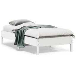 Berkfield Home Beautiful Bed Frame without Mattress White 90x190 cm Single Solid - thumbnail 2
