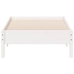 Berkfield Home Beautiful Bed Frame without Mattress White 90x190 cm Single Solid - thumbnail 4