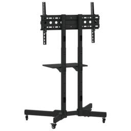 Berkfield Home TV Stand on Wheels 32-70 Inch Screen Max VESA 600x400 mm 50kg in Black - thumbnail 5