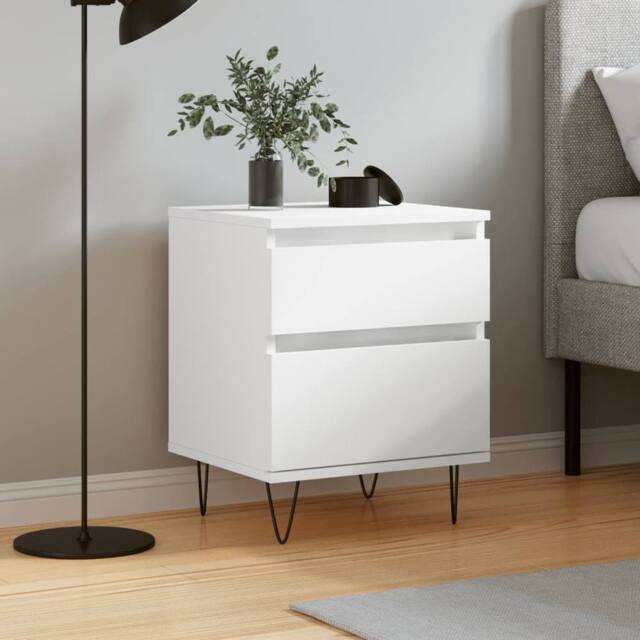 Berkfield Home Bedside Cabinet White 40x35x50 cm Engineered Wood - Size: 40 x 35 x 50 cm - image 1
