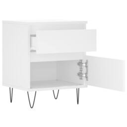 Berkfield Home Bedside Cabinet White 40x35x50 cm Engineered Wood - Size: 40 x 35 x 50 cm - thumbnail 6