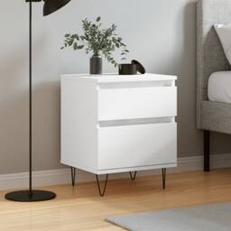 Berkfield Home Bedside Cabinet White 40x35x50 cm Engineered Wood - Size: 40 x 35 x 50 cm - thumbnail 1