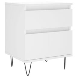 Berkfield Home Bedside Cabinet White 40x35x50 cm Engineered Wood - Size: 40 x 35 x 50 cm - thumbnail 2