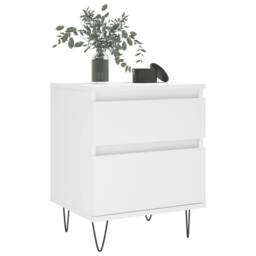 Berkfield Home Bedside Cabinet White 40x35x50 cm Engineered Wood - Size: 40 x 35 x 50 cm - thumbnail 4