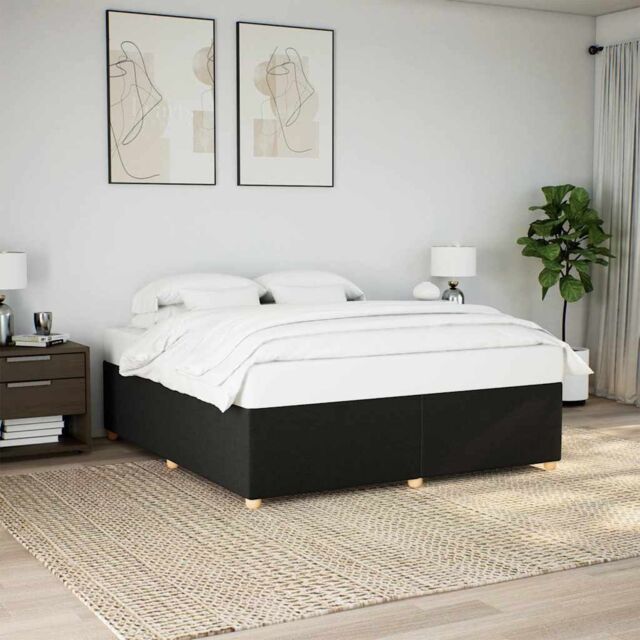 Berkfield Home Bed Frame without Mattress Black¬†Super King Fabric in Black - Size: Super King - image 1