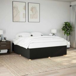 Berkfield Home Bed Frame without Mattress Black¬†Super King Fabric in Black - Size: Super King - thumbnail 1