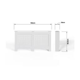 FWStyle Geometric Pattern Large Grey Radiator Cover (H) 82.3 (W) 152 (D) 19cm in White - thumbnail 5