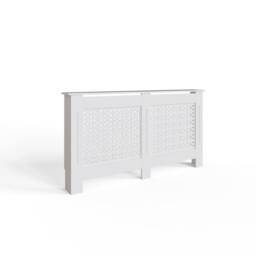 FWStyle Geometric Pattern Large Grey Radiator Cover (H) 82.3 (W) 152 (D) 19cm in White - thumbnail 2
