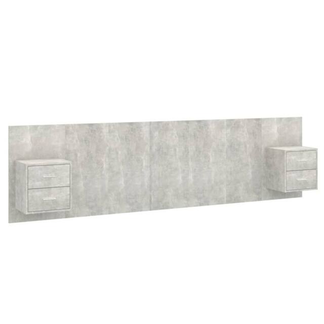 Berkfield Home Bed Headboard with Cabinets Concrete Grey Engineered Wood - image 1