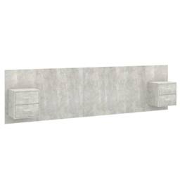 Berkfield Home Bed Headboard with Cabinets Concrete Grey Engineered Wood
