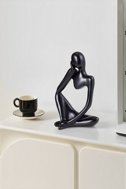 H&O Direct Thinker Resin Tabletop Abstract Decoration in Black - image 1