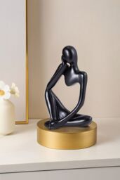H&O Direct Thinker Resin Tabletop Abstract Decoration in Black - thumbnail 4