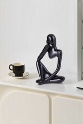 H&O Direct Thinker Resin Tabletop Abstract Decoration in Black - thumbnail 1