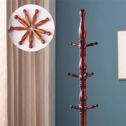 Nordara Warm Walnut Finish Vintage Posh Solid Wood Coat Stand in Brown - thumbnail 4