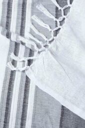 Homescapes Cotton Morocco Striped Throw in Light Grey - Size: 255 cm x 360 cm - thumbnail 5