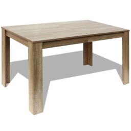 Berkfield Home Dining Table 140x80x75 cm Oak in Brown - Size: 140 x 80 x 75 cm - thumbnail 2