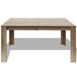 Berkfield Home Dining Table 140x80x75 cm Oak in Brown - Size: 140 x 80 x 75 cm - thumbnail 3
