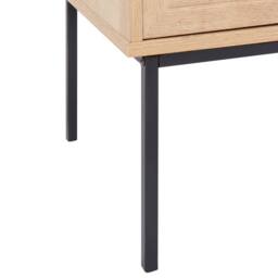 Wyld and Coco Rattan Six-Drawer Chest Light Wood with Black Metal Frame in Brown - thumbnail 8