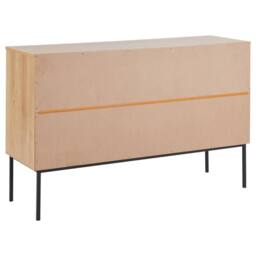 Wyld and Coco Rattan Six-Drawer Chest Light Wood with Black Metal Frame in Brown - thumbnail 6