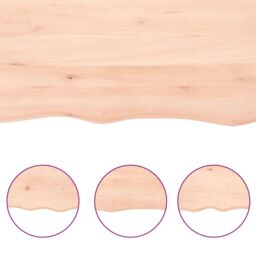 Berkfield Home Table Top 100x50x2 cm Untreated Solid Wood Oak in Brown - Size: 100 x 50 x 2 cm - thumbnail 4