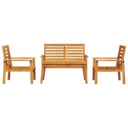 Berkfield Home 4 Piece Garden Lounge Set Solid Wood Acacia in Brown - thumbnail 3