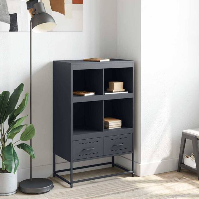 Berkfield Home Highboard Anthracite 68.5x39x111.5 cm Steel in Dark Grey - image 1