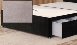 Somnior Alexas Divan 2 Draw Bed Base with Floor Standing Headboard Plush Velvet in Black - Size: Small Double - thumbnail 5