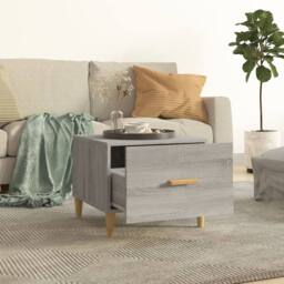 Berkfield Home Coffee Table Grey Sonoma 50x50x40 cm Engineered Wood - Size: 50 x 50 x 40 cm - thumbnail 3