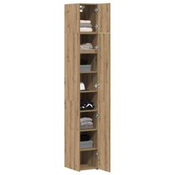 Berkfield Home Slim Storage Cabinet Artisan Oak 30x42.5x225 cm Engineered Wood in Brown - thumbnail 3