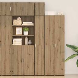 Berkfield Home Slim Storage Cabinet Artisan Oak 30x42.5x225 cm Engineered Wood in Brown - thumbnail 2