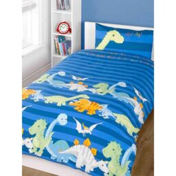 Rapport Dinosaur Duvet Cover Set in Blue - Size: Single - thumbnail 1