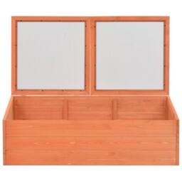Berkfield Home Greenhouse Wood 100x50x34 cm in Brown - Size: 100 x 50 x 34 cm - thumbnail 4
