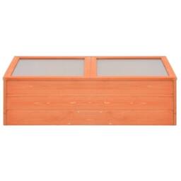 Berkfield Home Greenhouse Wood 100x50x34 cm in Brown - Size: 100 x 50 x 34 cm - thumbnail 3